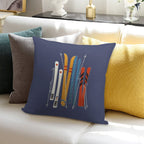 Retro Colorful Skis Soft Style Accent Throw Pillow