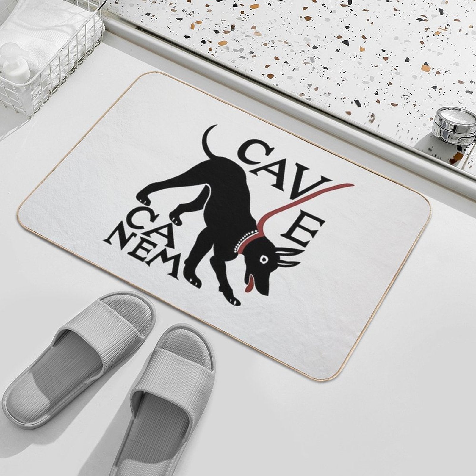Cave Canem (Beware of Dog) - 2nd Version  Toxin-Free Bath Mat