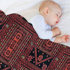 Three Flowers Palestinian Embroidery Multi-functional Throw Blanket