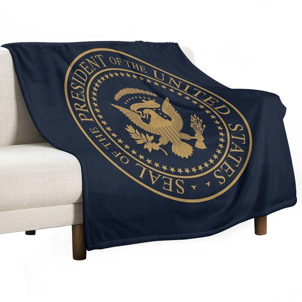 USA Presidential Seal Dark Blue Anti-pilling Throw Blanket