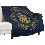 USA Presidential Seal Dark Blue Anti-pilling Throw Blanket