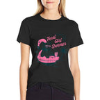 Feral Girl Summer Funny Meme Feral Raccoon Summer  Easy-care T-Shirt
