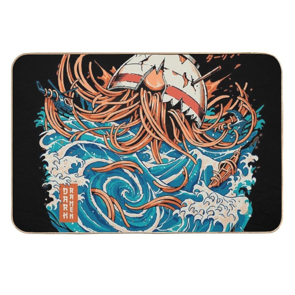 Black Dark Great Ramen Off Kanagawa  Multi-Purpose Bath Mat