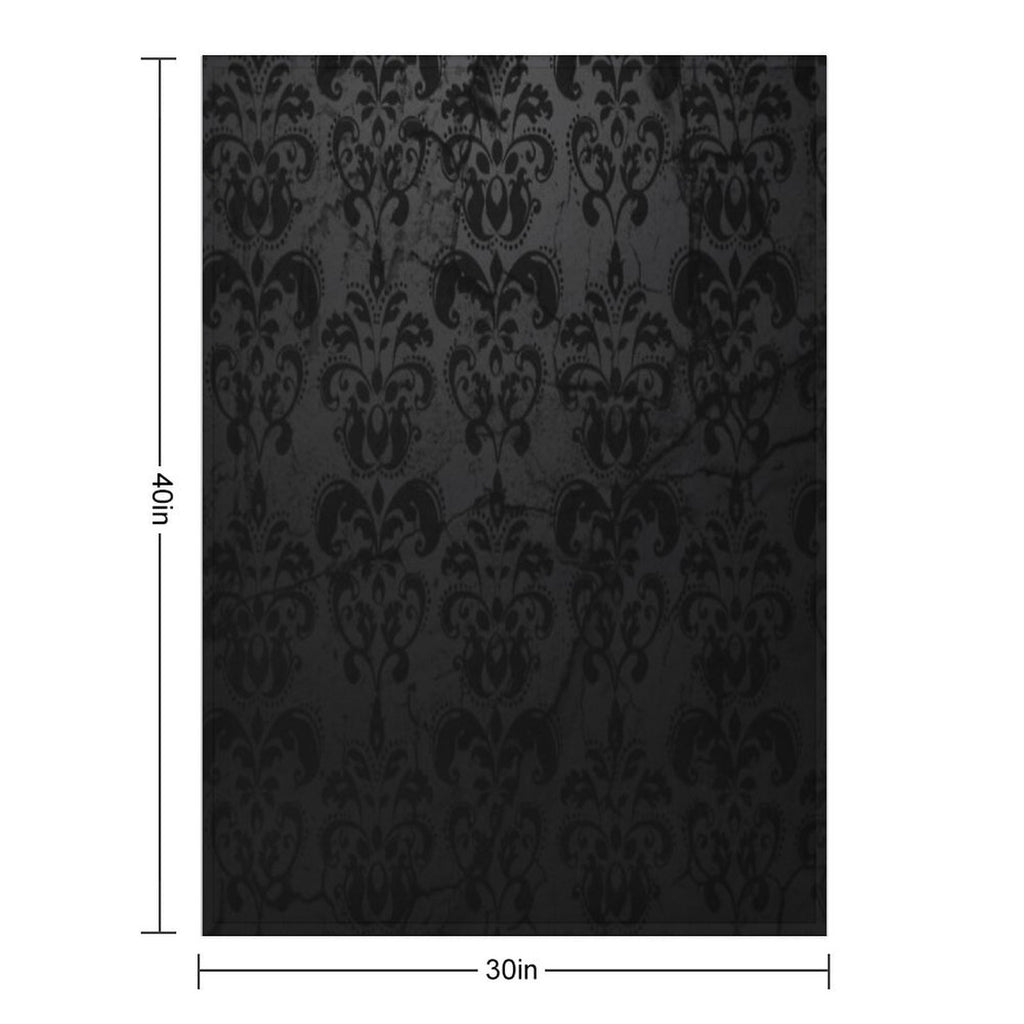 Beautiful Black Damask Sustainable Throw Blanket