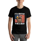 US Bear Drinking Its A Bad Day To Be A Beer  Ribbed Collar T-Shirt