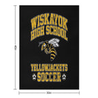Wiskayok High School Yellowjackets Soccer - Yellowjackets Sustainable Throw Blanket