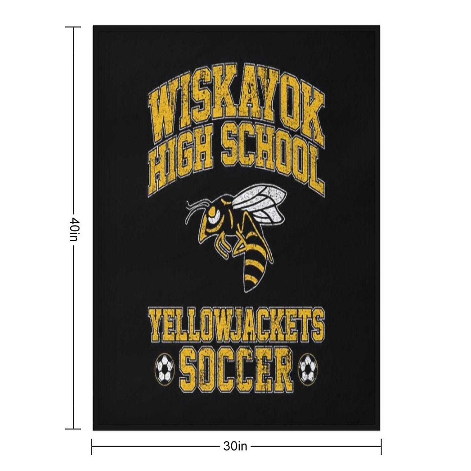 Wiskayok High School Yellowjackets Soccer - Yellowjackets Sustainable Throw Blanket