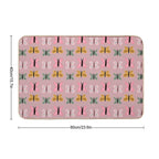 Vintage Pink Butterflies  Fade-Resistant Bath Mat