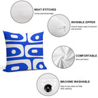 Mid Century Modern Royal Blue Piquet Bold Minimal Abstract Soft Ultra-Soft Texture Throw Pillow