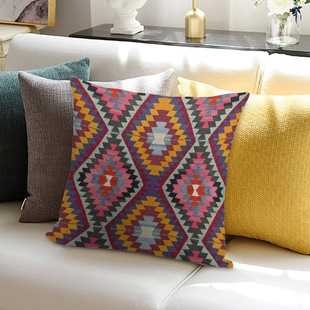 Turkish Kilim Soft Washable Throw Pillow