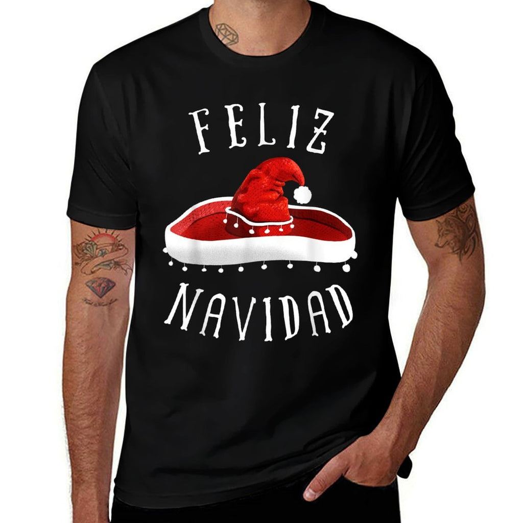 Santa Hat Sombrero Christmas Mexico Feliz Navidad T  Classic T-Shirt