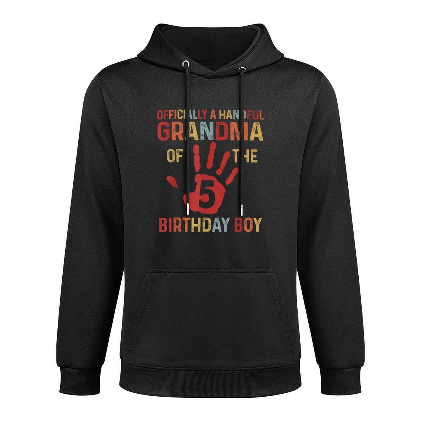 Officially A Handful Grandma Of The Birthday Boy 5 Year Old Easy Care Hoodie
