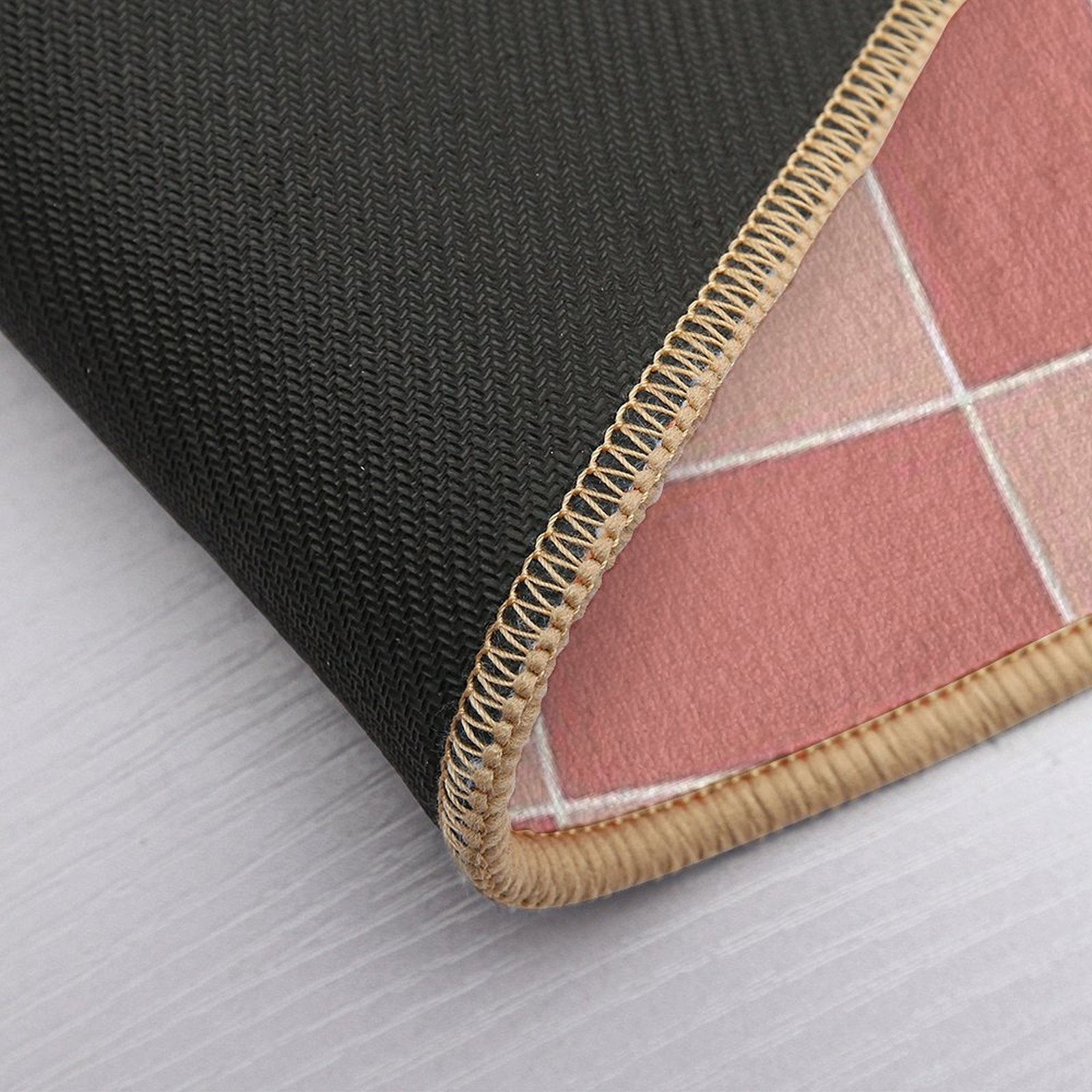 Red Checkerboard Art  Easy To Clean Bath Mat