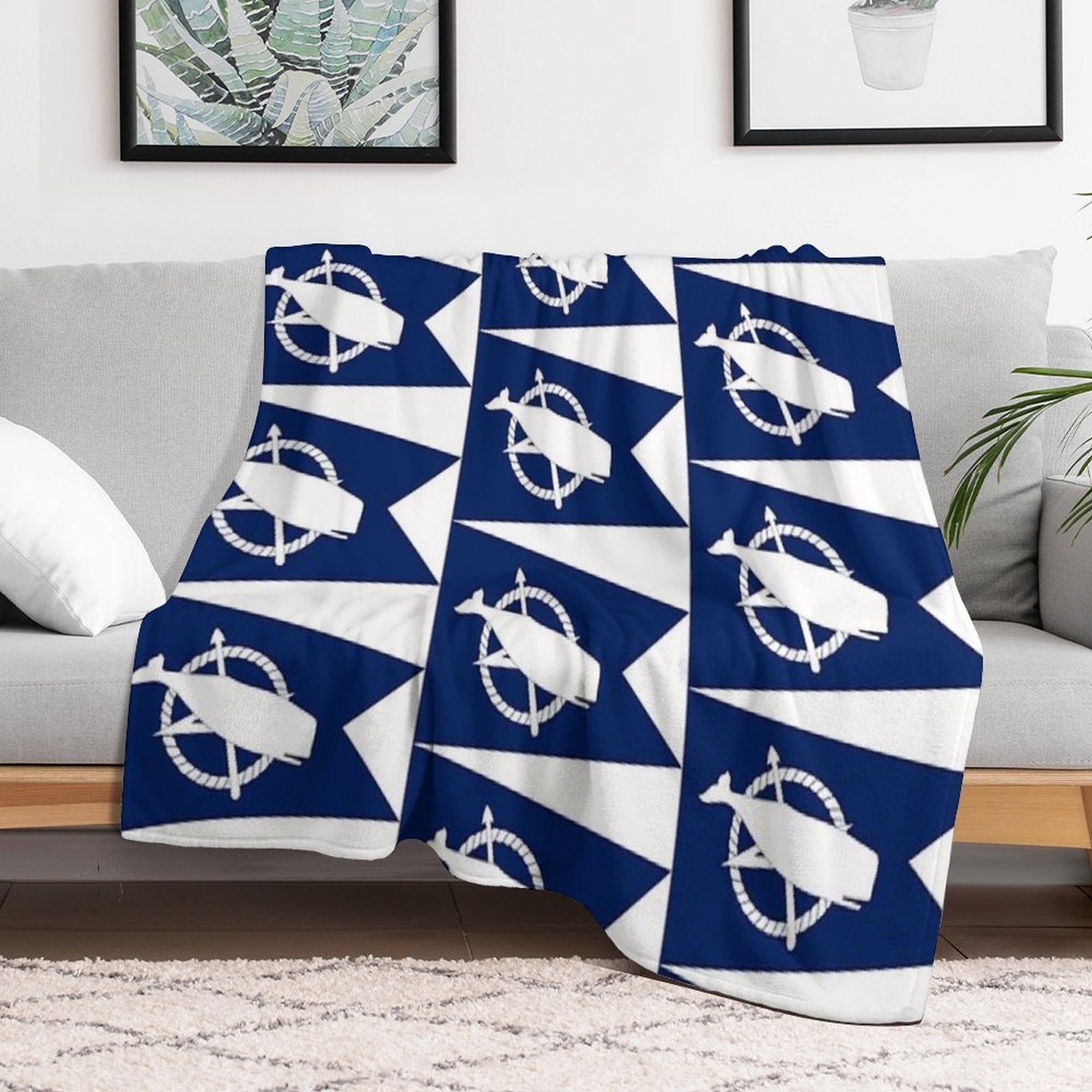 Flag of Nantucket, Massachusetts Plush Throw Blanket