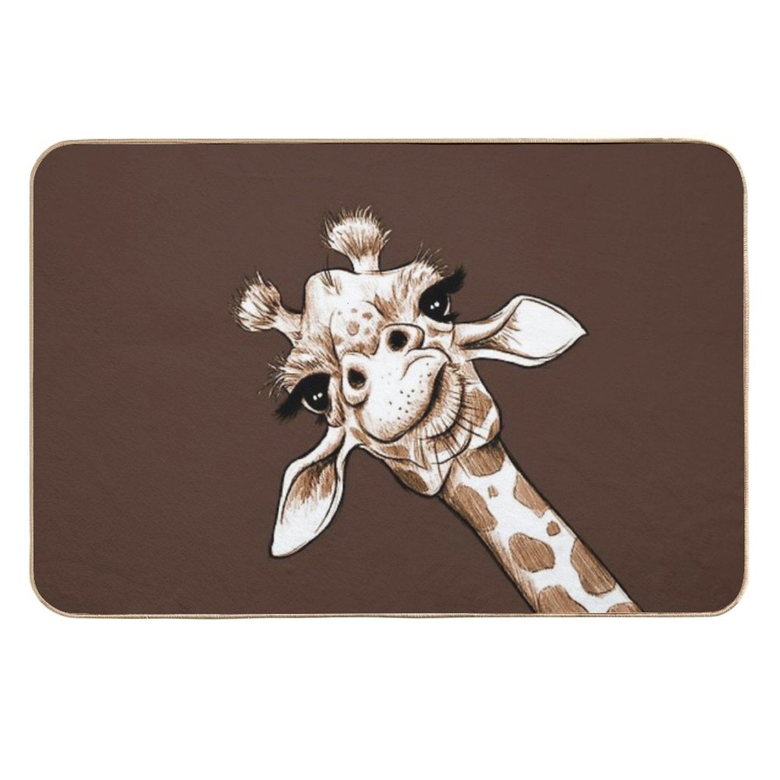 Sketch Giraffe Art  Easy Maintenance Bath Mat