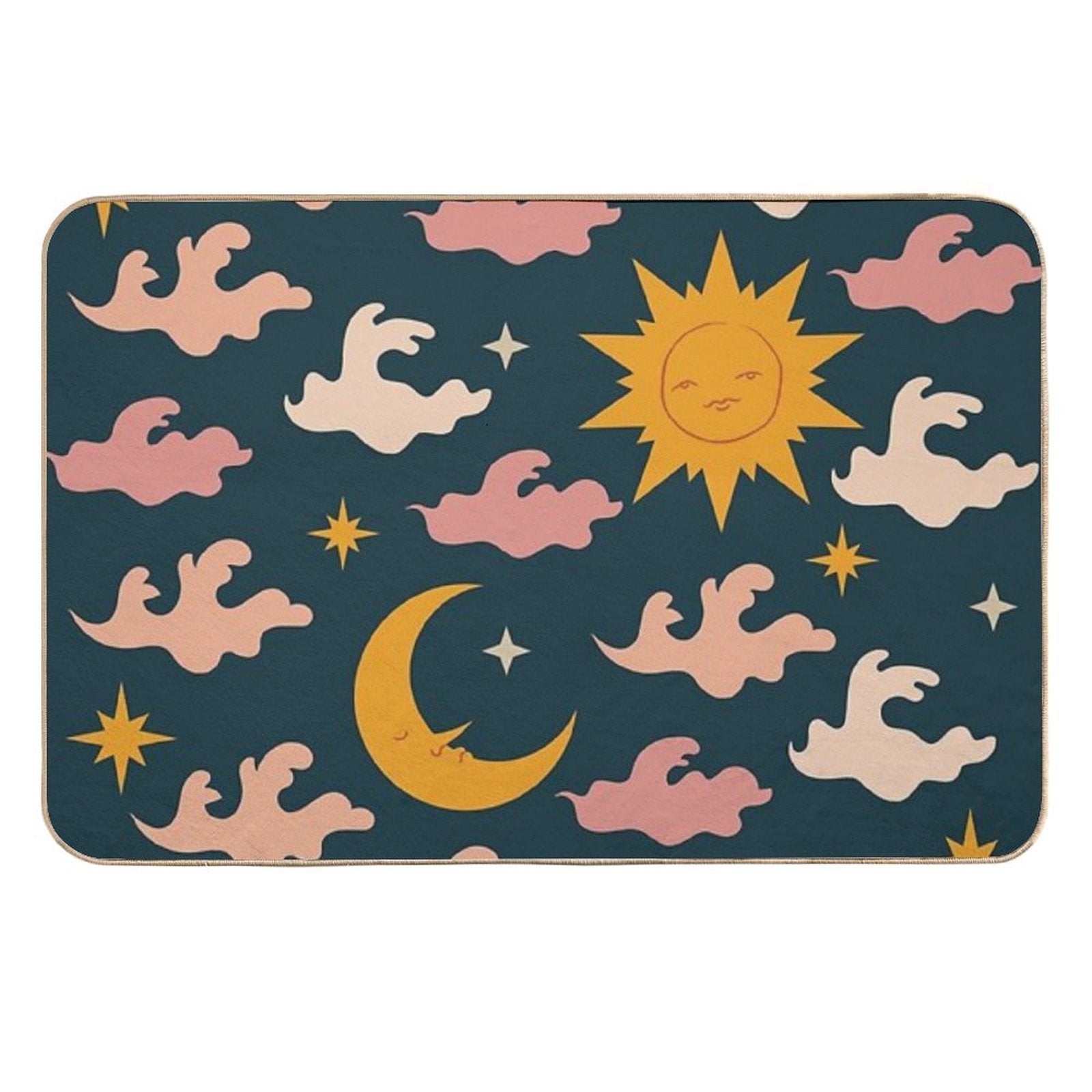 The Love of The Sun And The Moon.  Fade-Resistant Bath Mat