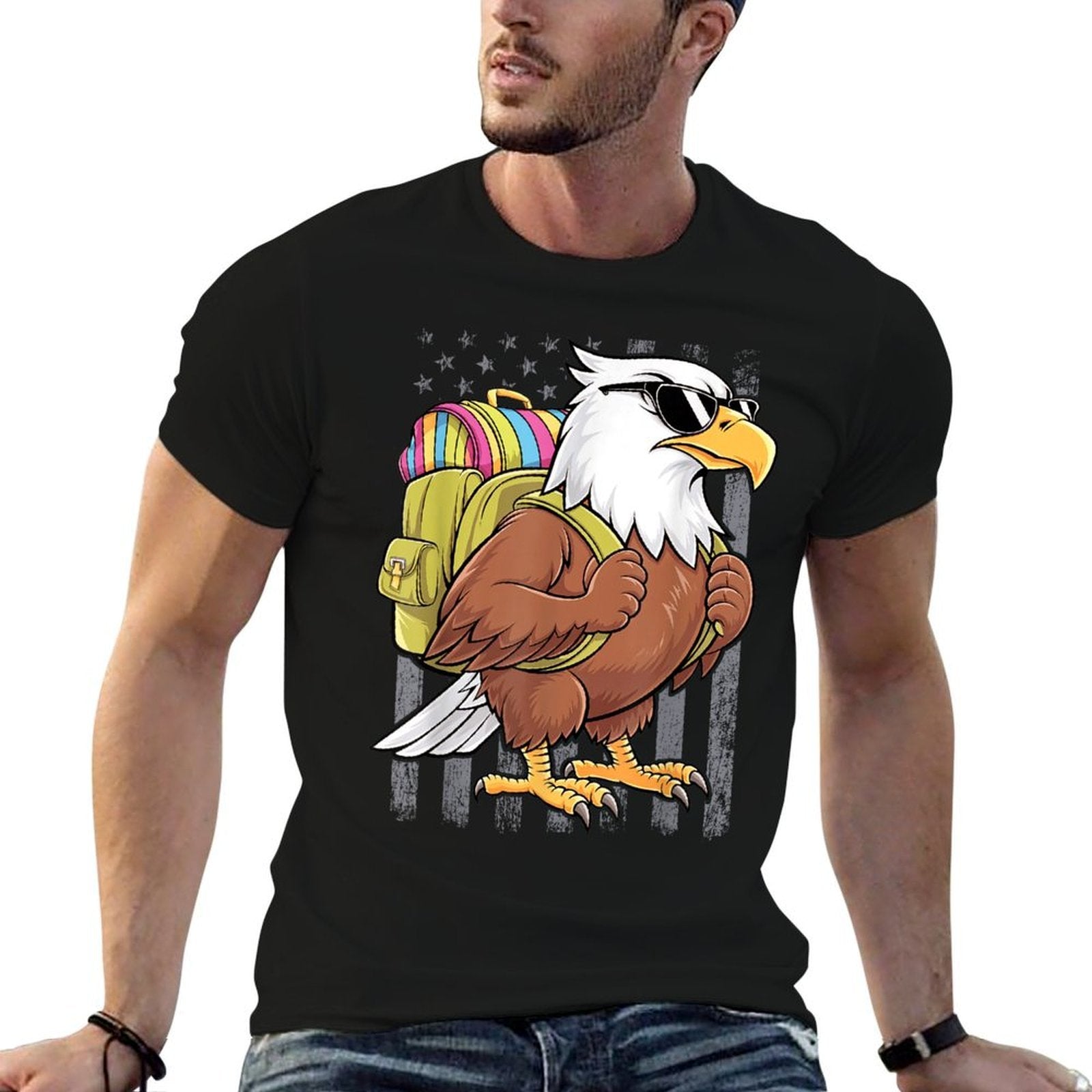 Funny Eagle First Day of School Teacher Back to School Eagle  Trendy Pattern T-Shirt