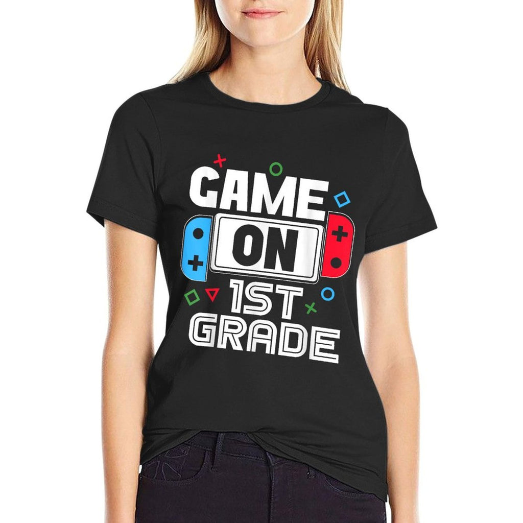 Gamer Back To School Funny Game 1st Grade Kids Boys  High-quality Stitching T-Shirt
