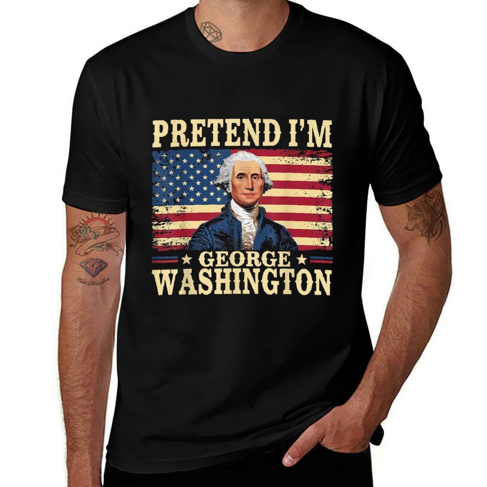 Pretend Im George Washington Vintage Halloween Costume  Breathable T-Shirt