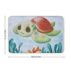Cute Watercolor Sea Turtle  Multi-Purpose Bath Mat