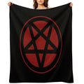 Inverted Pentagram Dark Red  Satanic All-season Throw Blanket