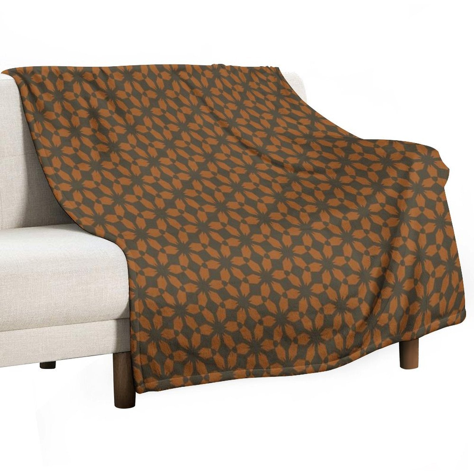Minimalist Honeycomb Brown And Taupe Compact Throw Blanket