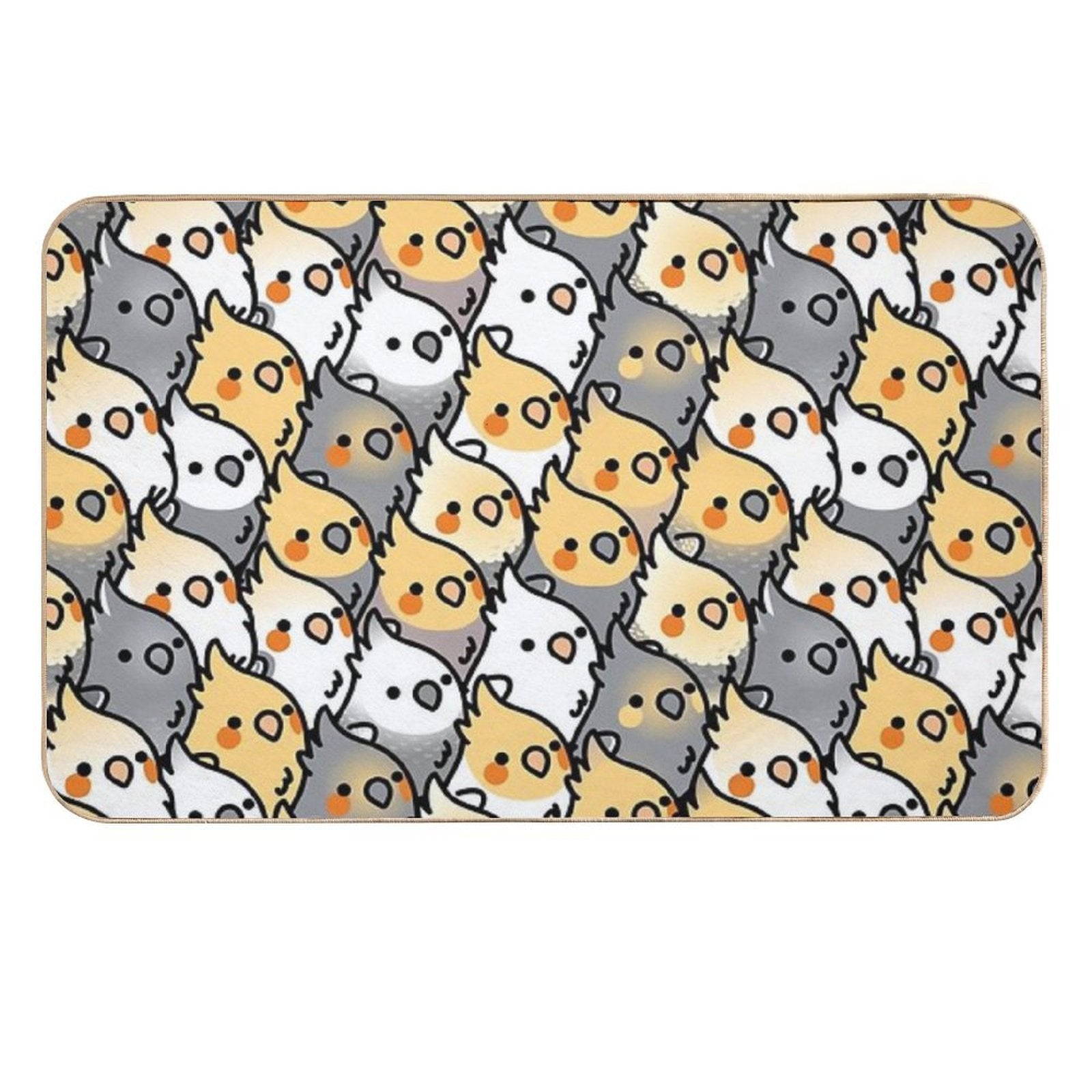Chubby Cockatiel Party  Easy Maintenance Bath Mat