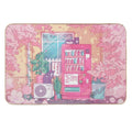 The Stray Cats, Wending Machine And Pink Cherry Blossom Durable Bath Mat
