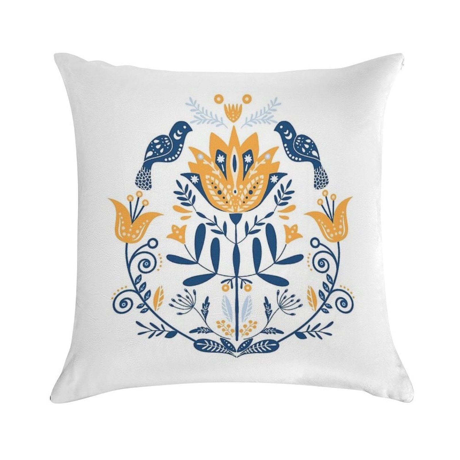 Scandinavian Folk Study 010 Soft Bedroom Essential Throw Pillow