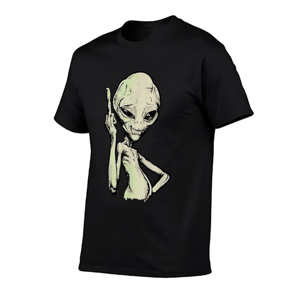 Alien Middle Finger Adult Humour Funny Novelty  Durable T-Shirt