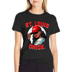 St. Louis Chick 314 Black Woman Red Hat  Wrinkle-resistant T-Shirt