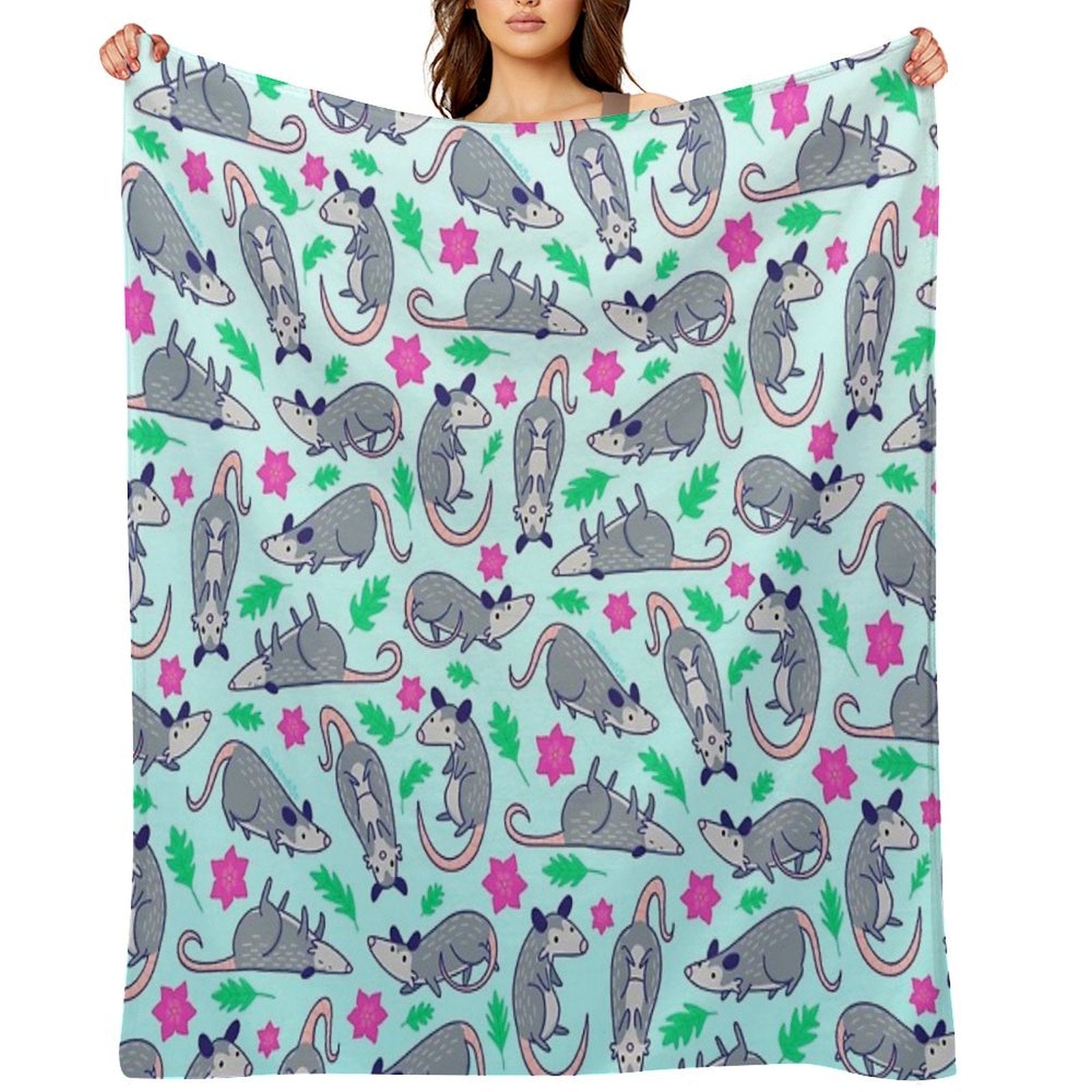 Opossum Pattern Quick-dry Throw Blanket