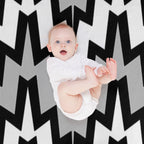 Abstract Geometric Pattern - Gray, Black And White. Eco-conscious Throw Blanket