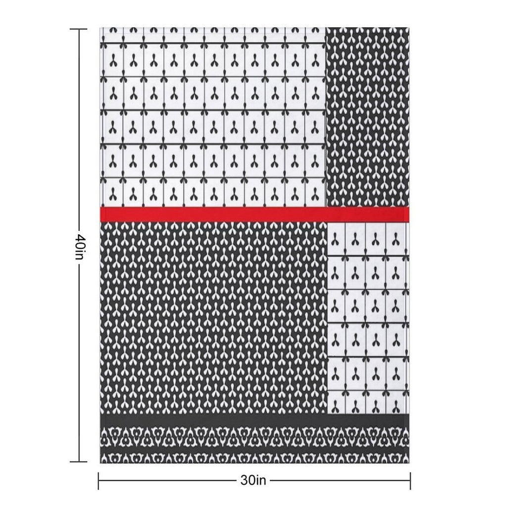 Shibori Japanese Geometric Motif Patchwork Anti-pilling Throw Blanket