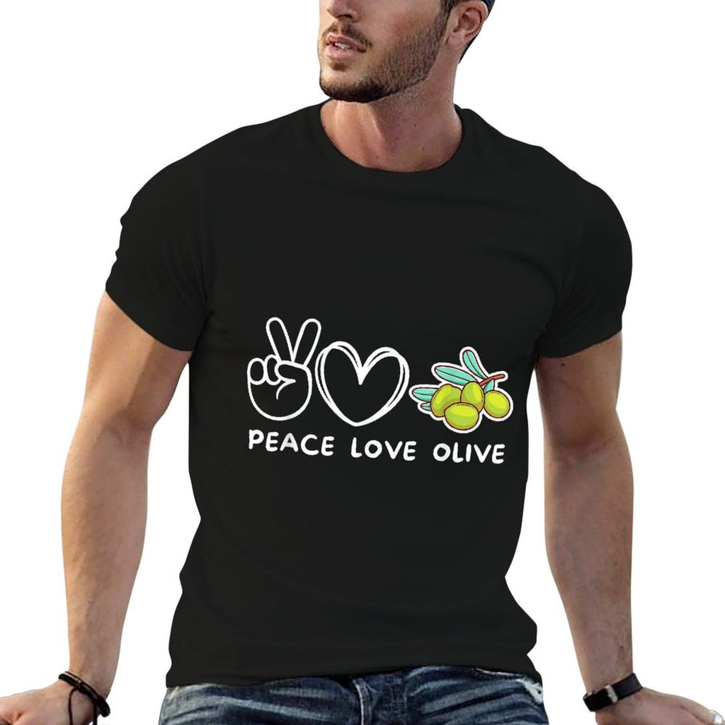 Peace, Love Olive Retro Olive Lover Food Lover  Lightweight T-Shirt