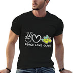 Peace, Love Olive Retro Olive Lover Food Lover  Lightweight T-Shirt