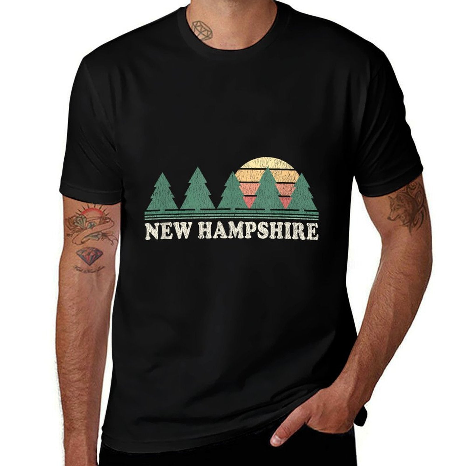 New Hampshire NH Vintage Retro 70s Graphic  Classic T-Shirt