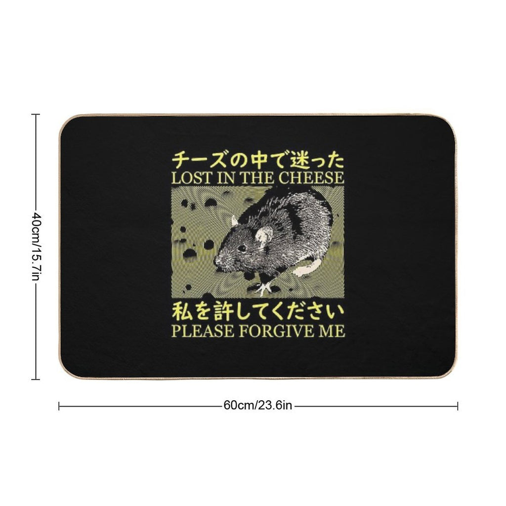 Lost in The Cheese Rat  Pet-Safe Bath Mat