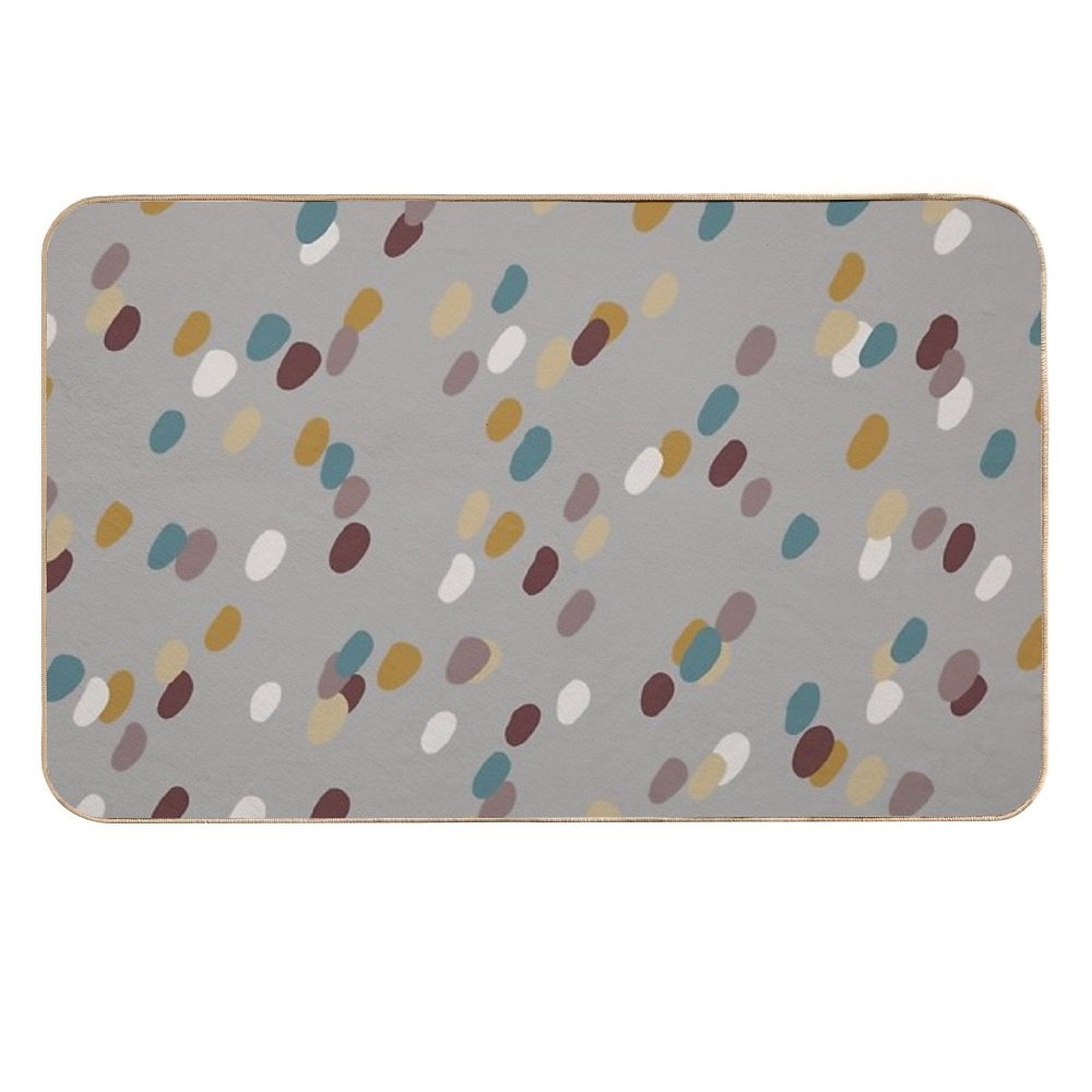 Modern Basic Pattern Dots- Earth Tones  Odorless Bath Mat