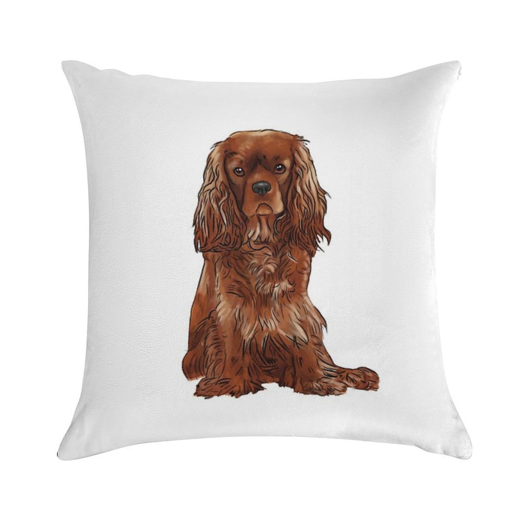 Cavalier King Charles Spaniel - Ruby Soft Shrink-Resistant Throw Pillow