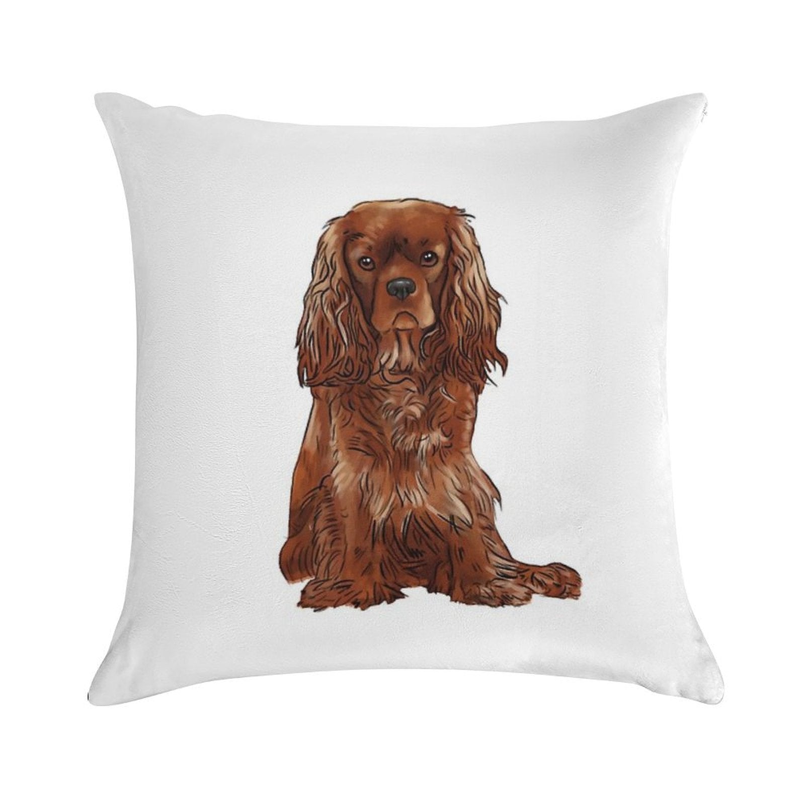 Cavalier King Charles Spaniel - Ruby Soft Shrink-Resistant Throw Pillow