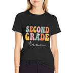 Second Grade Team Retro Groovy Vintage First Day Of School  Stretchy T-Shirt