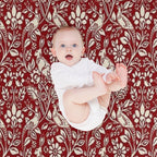 Pheasant And Hare Pattern, Deep Red And Cream Versatility Throw Blanket