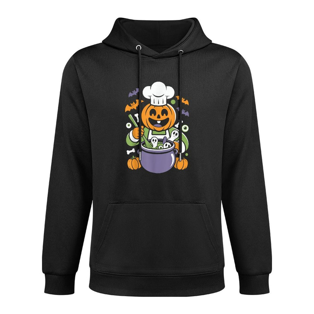 Funny Pumpkin Chef Cooking Halloween Cauldron Design Layering Staple Hoodie
