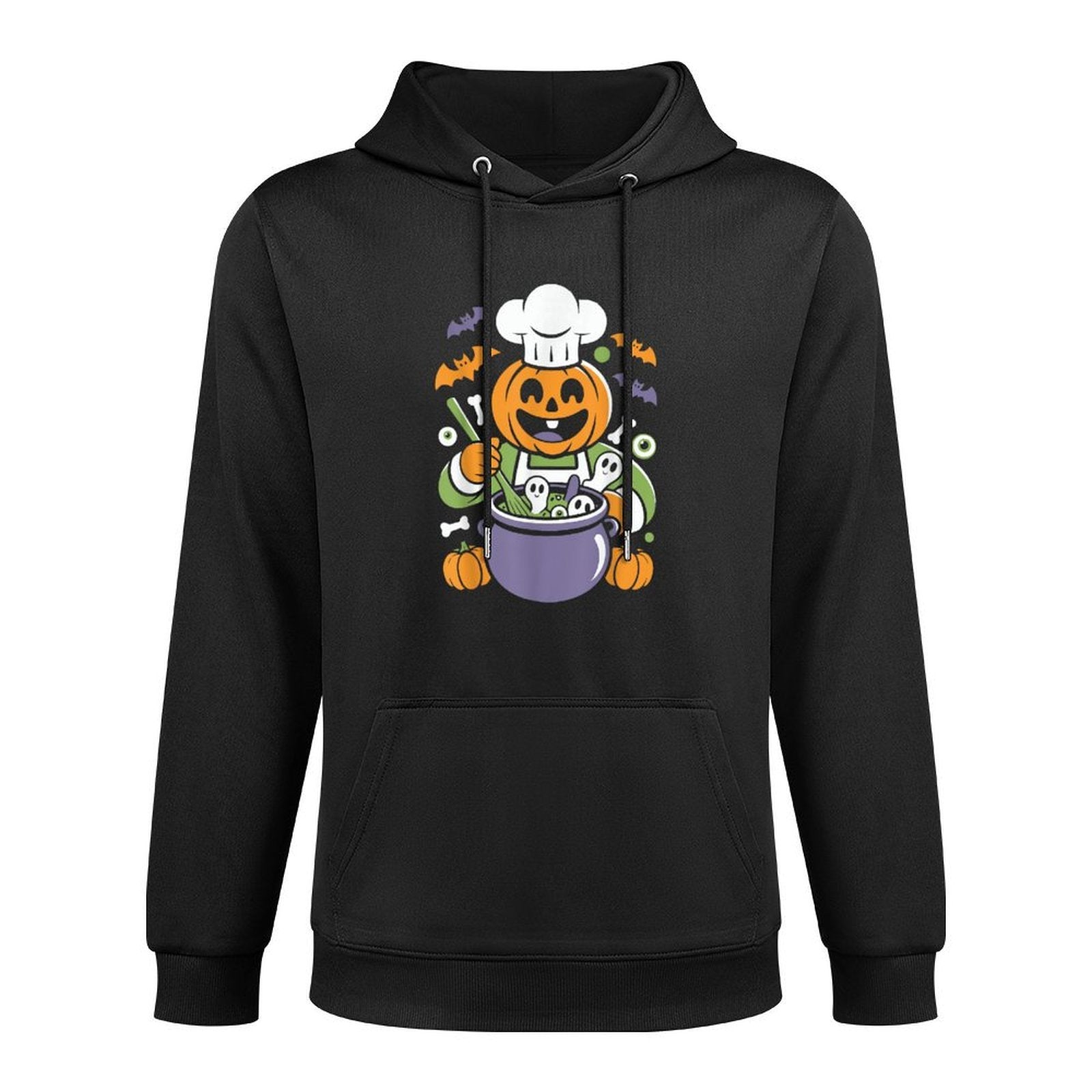Funny Pumpkin Chef Cooking Halloween Cauldron Design Layering Staple Hoodie