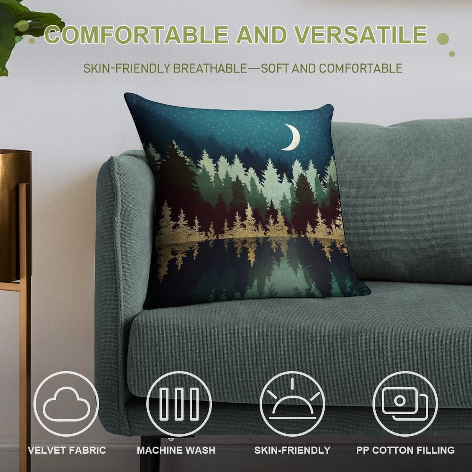 Star Forest Reflection Soft Skin-Friendly Throw Pillow