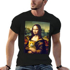 Leonardo Da Vincis Mona Lisa Holding A Cat Funny Art for Men Women Girls Kids  Quick-drying T-Shirt