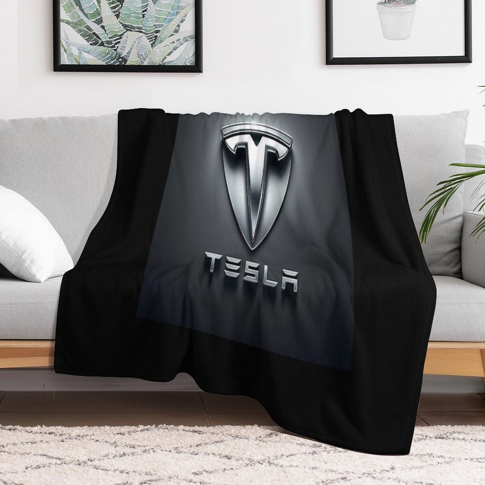 Tesla Logo All-season Throw Blanket