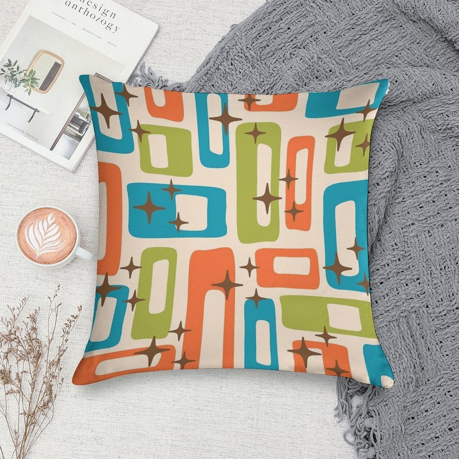 Mid Century Modern Decoration Soft Fade-Resistant Throw Pillow