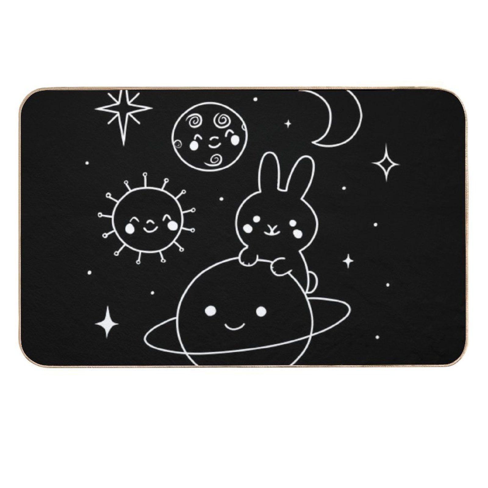 Hop Into The Cosmos (White)  Slip-Resistant Bath Mat